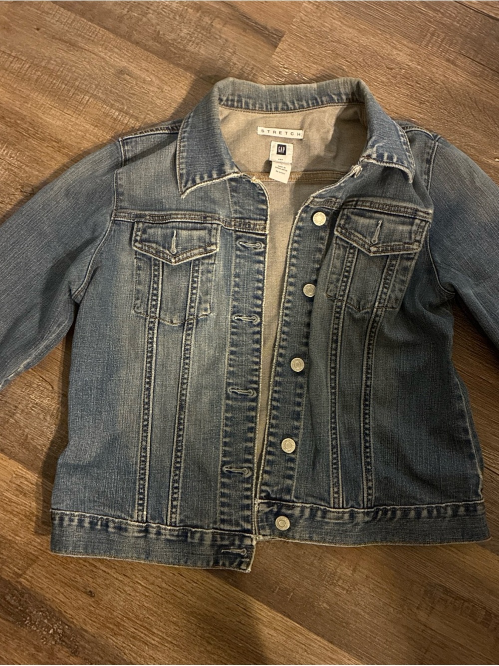 Vintage GAP Stretch Denim Trucker Jacket Light Blue womens Large